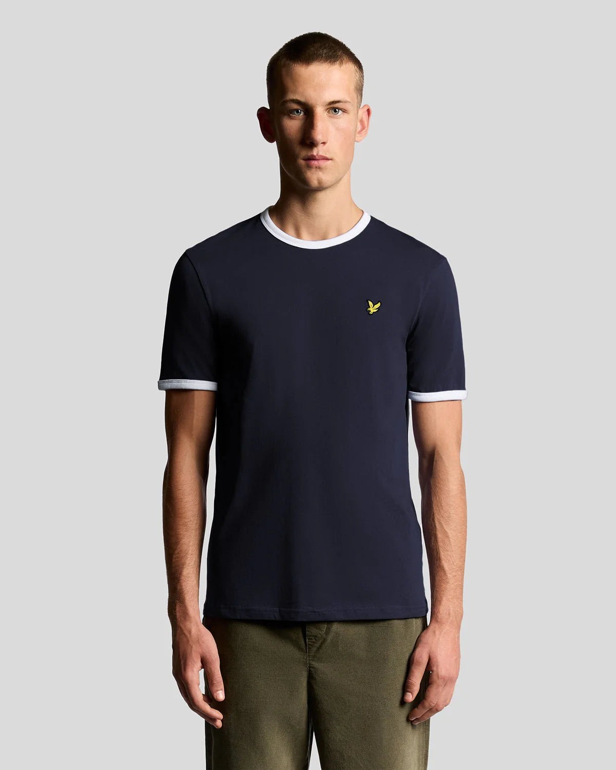 Lyle & Scott Ringer Cotton Crew Neck T-Shirt Dark Navy/White