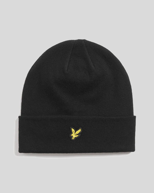 Lyle & Scott Merino Wool Blend Beanie Jet Black