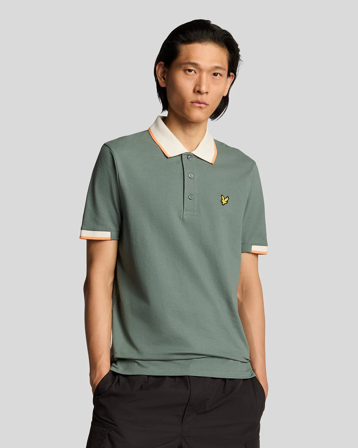 Lyle & Scott Half Tipped Polo Shirt Green Mercurial