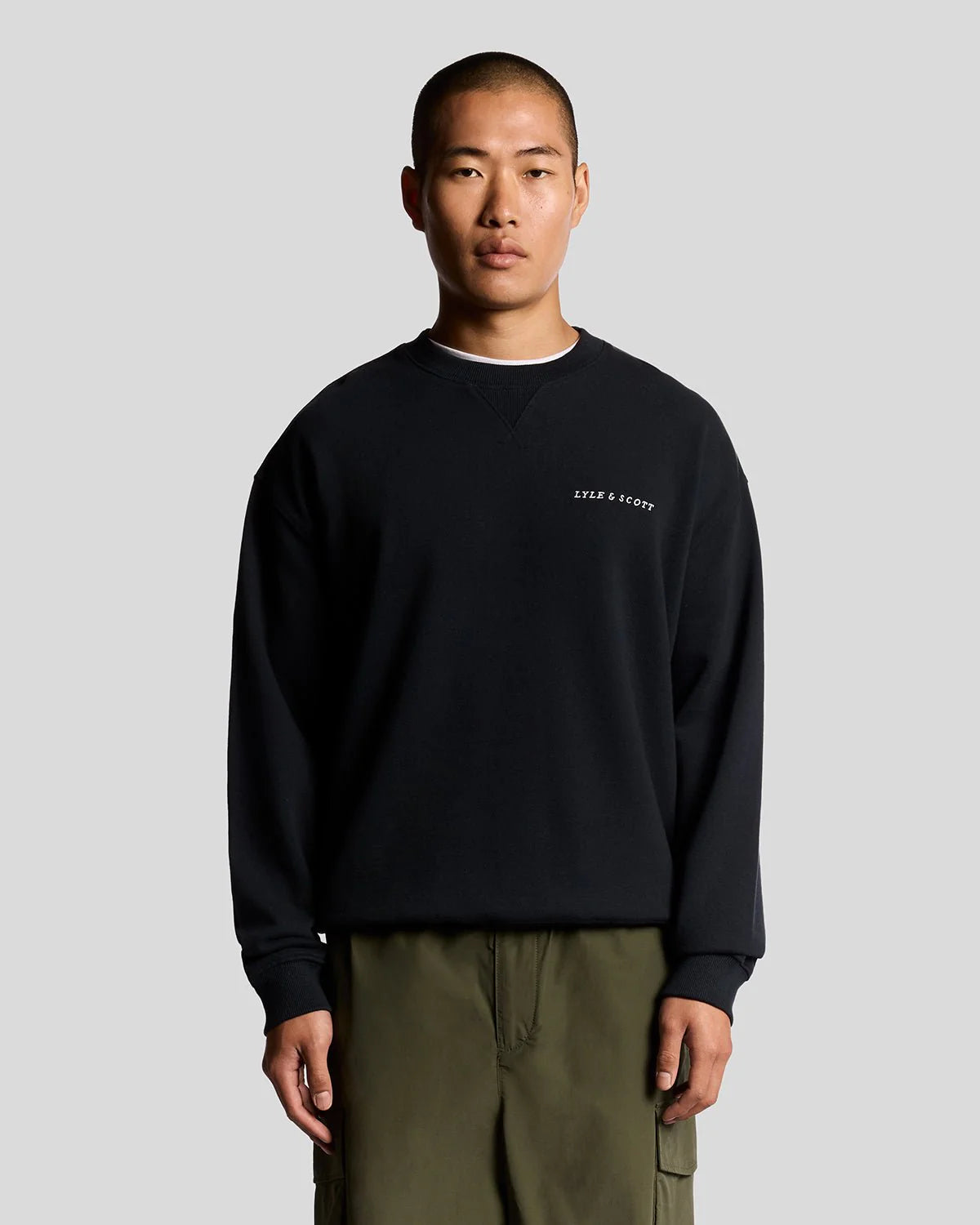 Lyle & Scott Script Brushback Sweatshirt Dark Navy