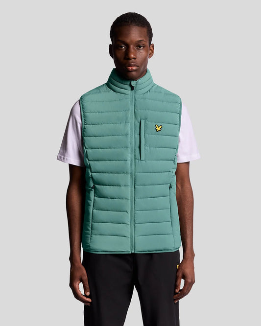 Lyle & Scott Sports Lightweight Puffer Gilet Silver Pine