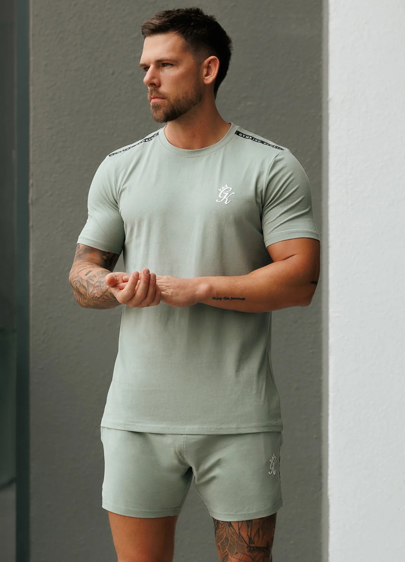 Gym King Tape Jersey T-Shirt Frosted Sage