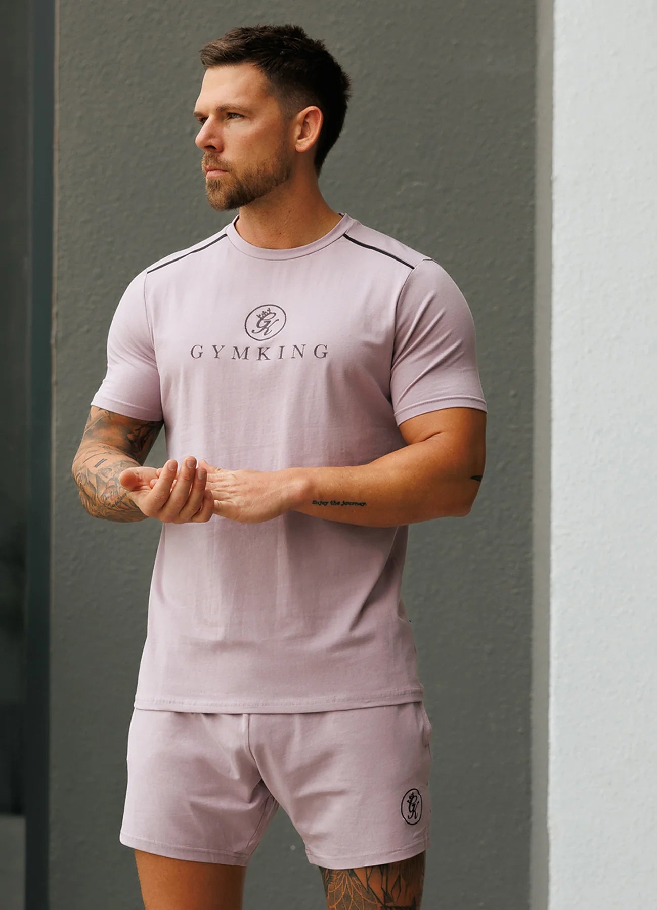 Gym King Pro Logo V2 T-Shirt Lilac Smoke