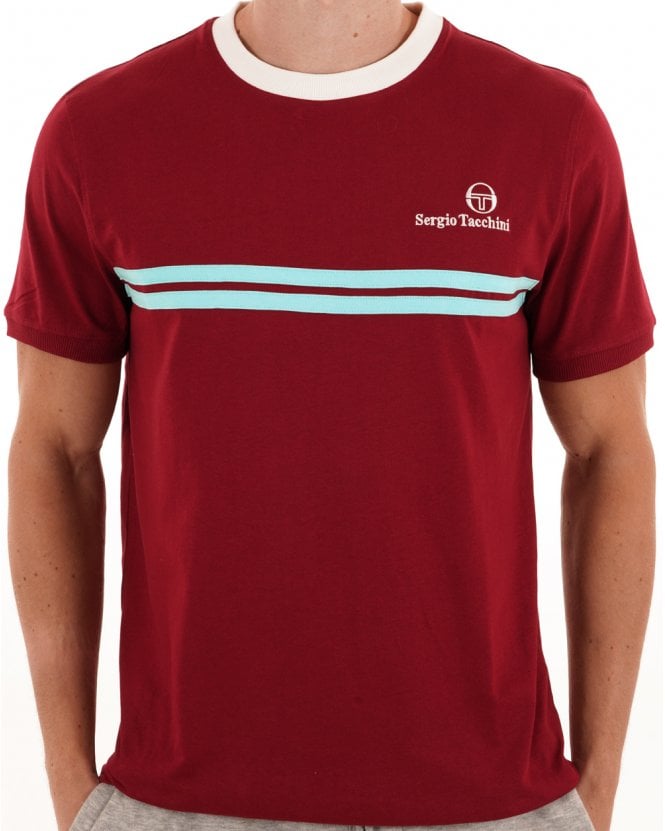 Sergio Tacchini New Supermac T-Shirt Rhubarb/Gardenia/Aruba Blue
