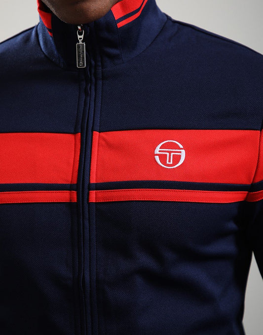 Sergio Tacchini Damarindo Track Top Maritime Blue/Adrenaline Rush