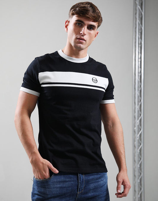 Sergio Tacchini Master Crew Neck T-Shirt Black/Glacier Grey