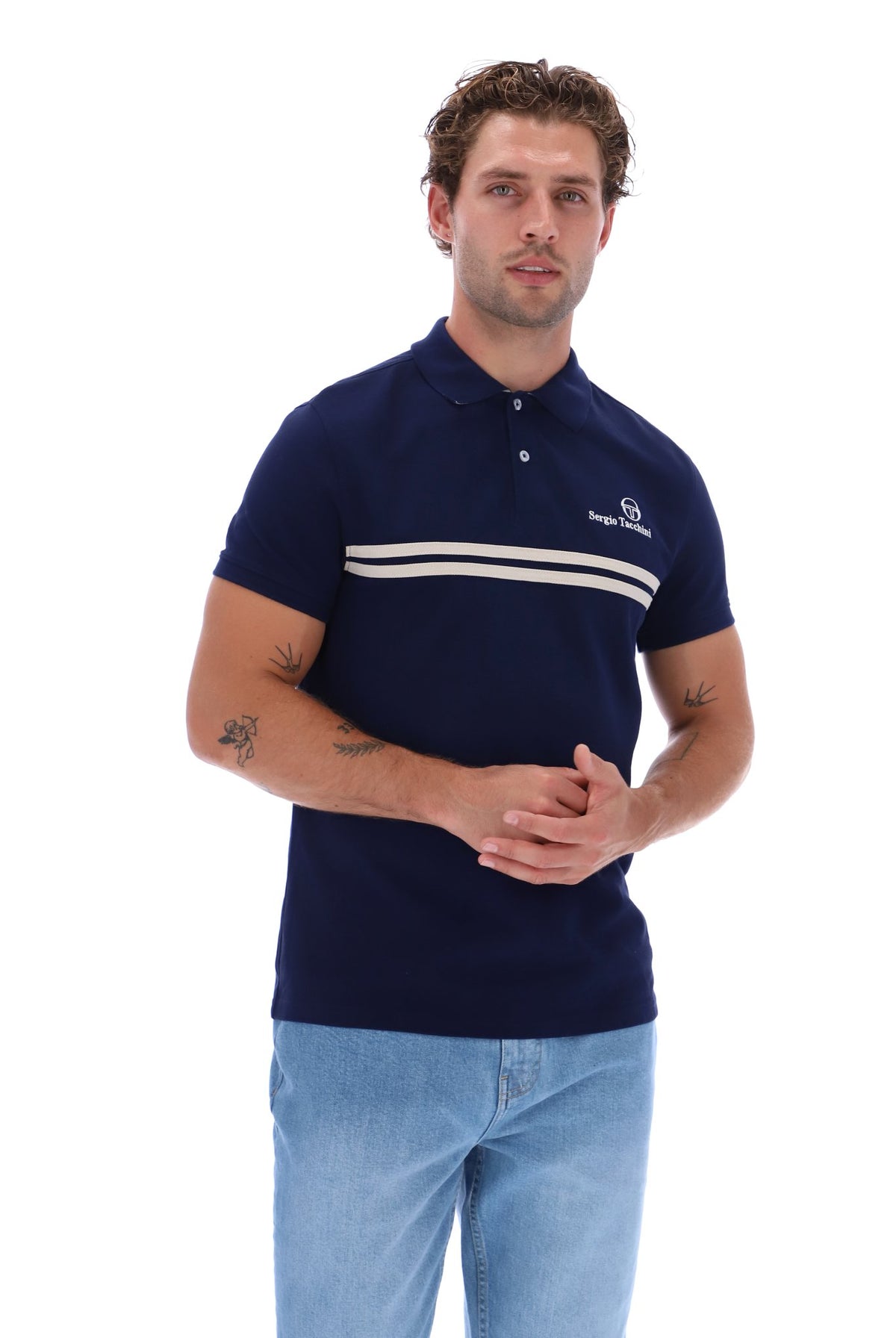 Sergio Tacchini New Supermac Polo Shirt Maritime Blue/Peyote
