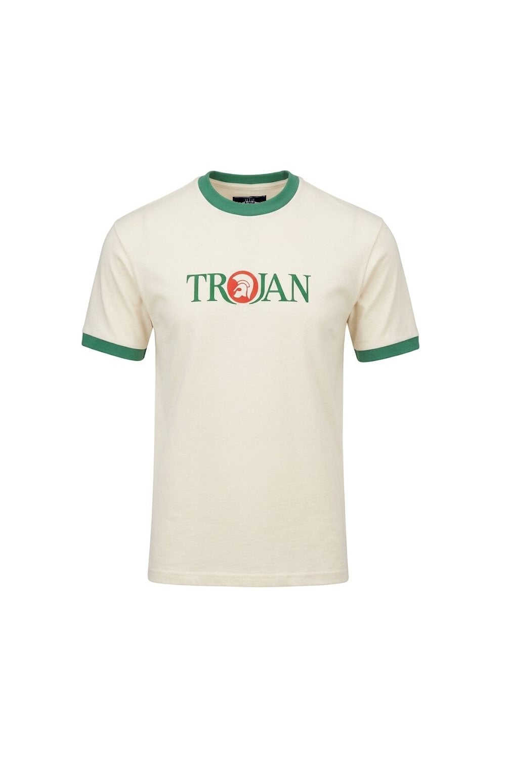 Trojan Logo Ringer T-Shirt Ecru