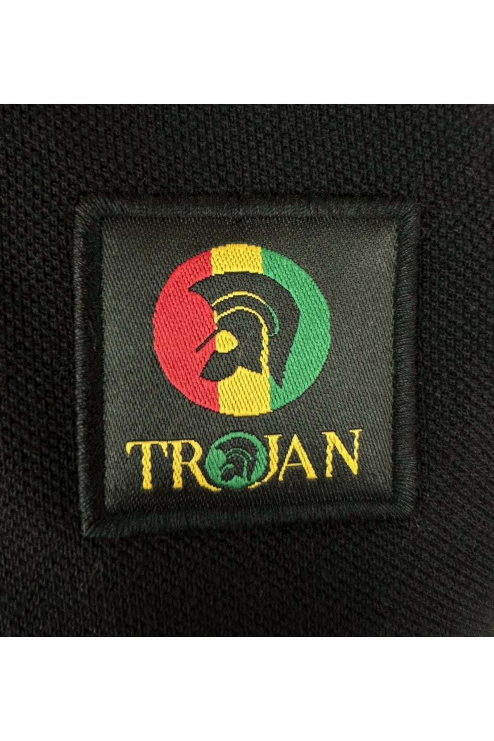 Trojan Flag Badge Pique Polo Shirt Rasta/Black