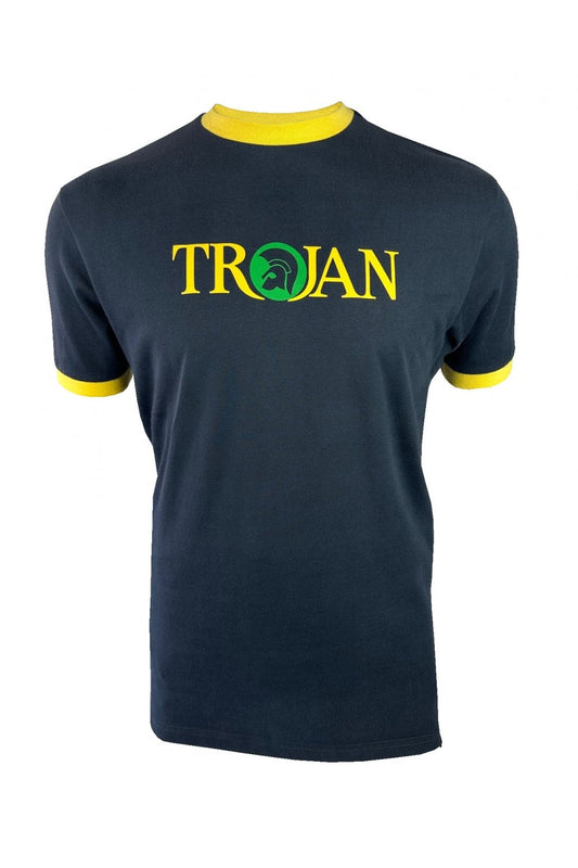 Trojan Logo Ringer T-Shirt Navy
