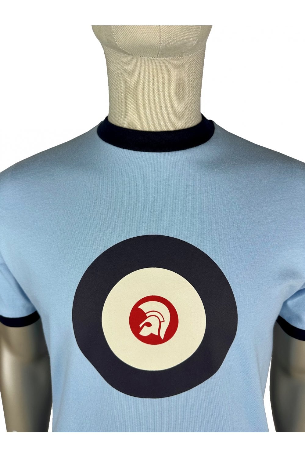 Trojan Target Logo Ringer T-Shirt Powder