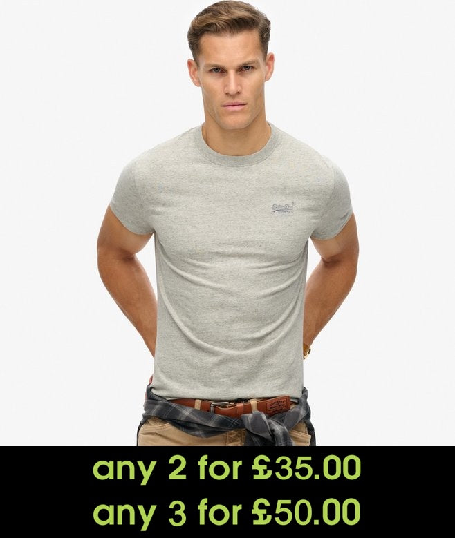 Superdry Essential Logo Embroidered T-Shirt Grey Fleck Marl*