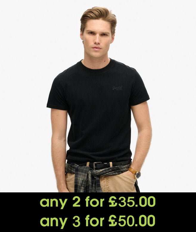 Superdry Essential Logo Embroidered T-Shirt Black/Black*