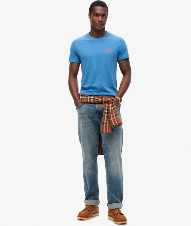 Superdry Essential Logo Embroidered T-Shirt Monaco Blue
