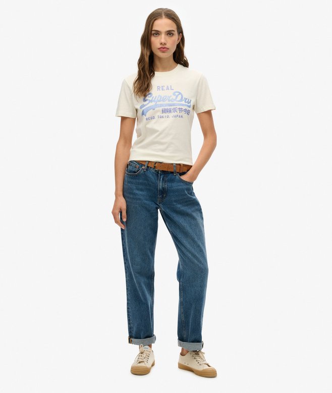 Superdry VL Rhinestone Slim T-Shirt Dusty White