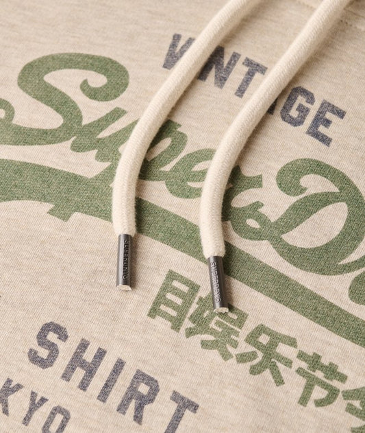 Superdry VL Heritage Relaxed Hood Pelican Beige Marl