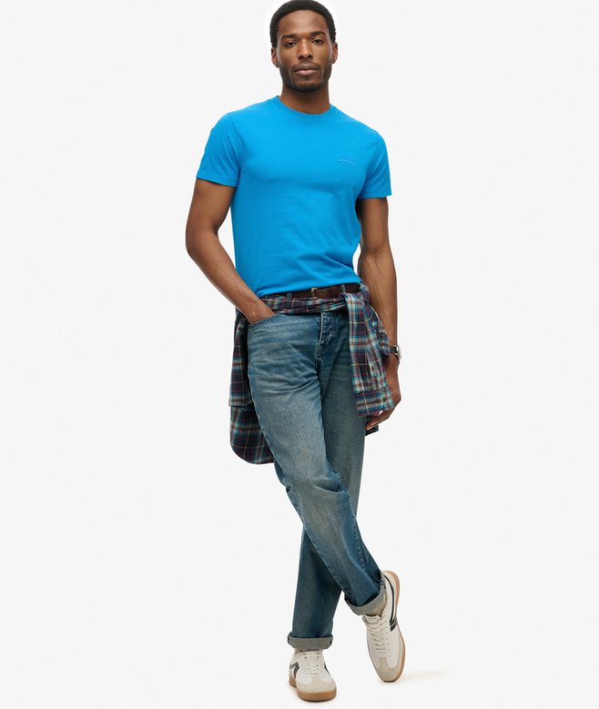 Superdry Essential Logo Embroidered T-Shirt Atomic Blue