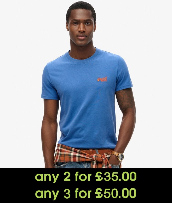 Superdry Essential Logo Embroidered T-Shirt Monaco Blue