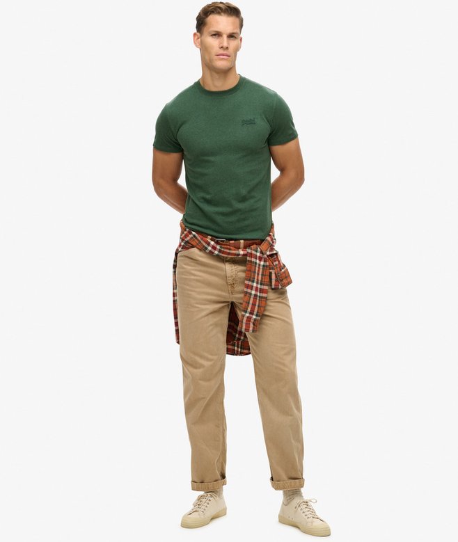 Superdry Essential Logo Embroidered T-Shirt Buck Green Marl*