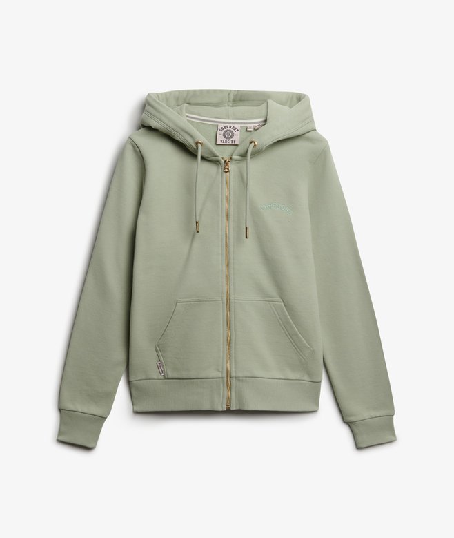 Superdry Ladies Essential Logo Zip Hood HB Dusty Sage
