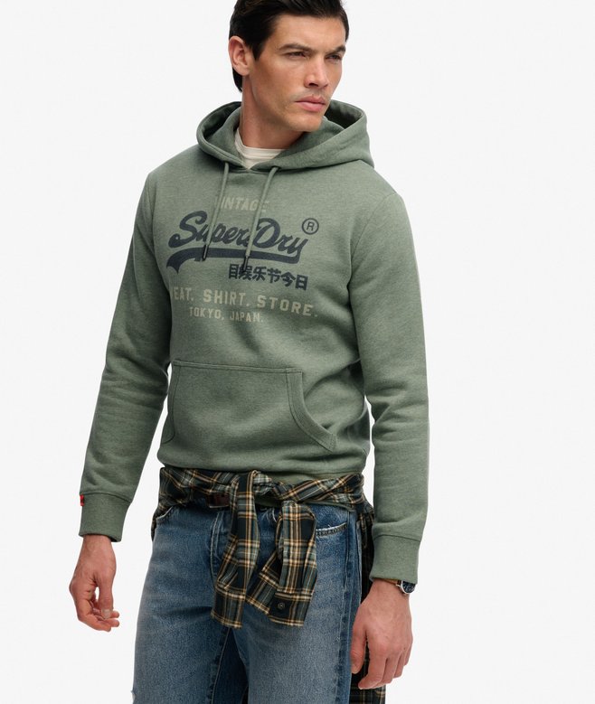 Superdry VL Heritage Relaxed Hood Thyme Green Marl