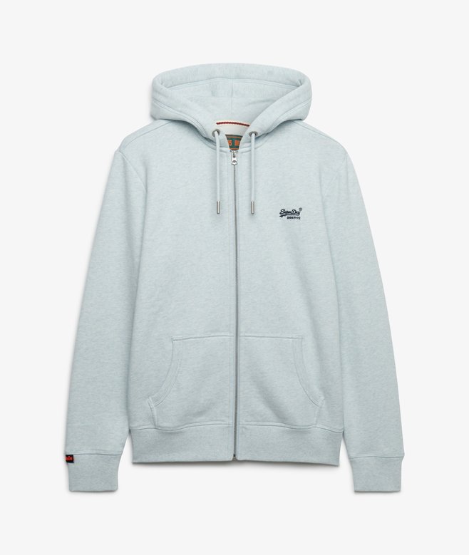 Superdry Essential Logo Zip Hoodie Icy Blue Marl