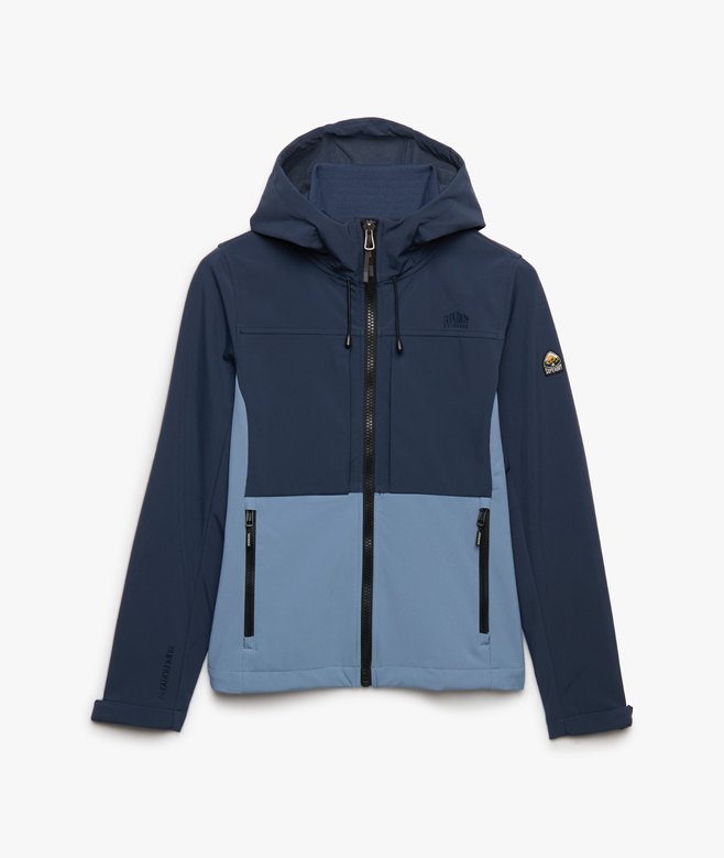 Superdry Ladies Hooded Colourblock Trekker Jacket Lauren Navy/Tidal Blue