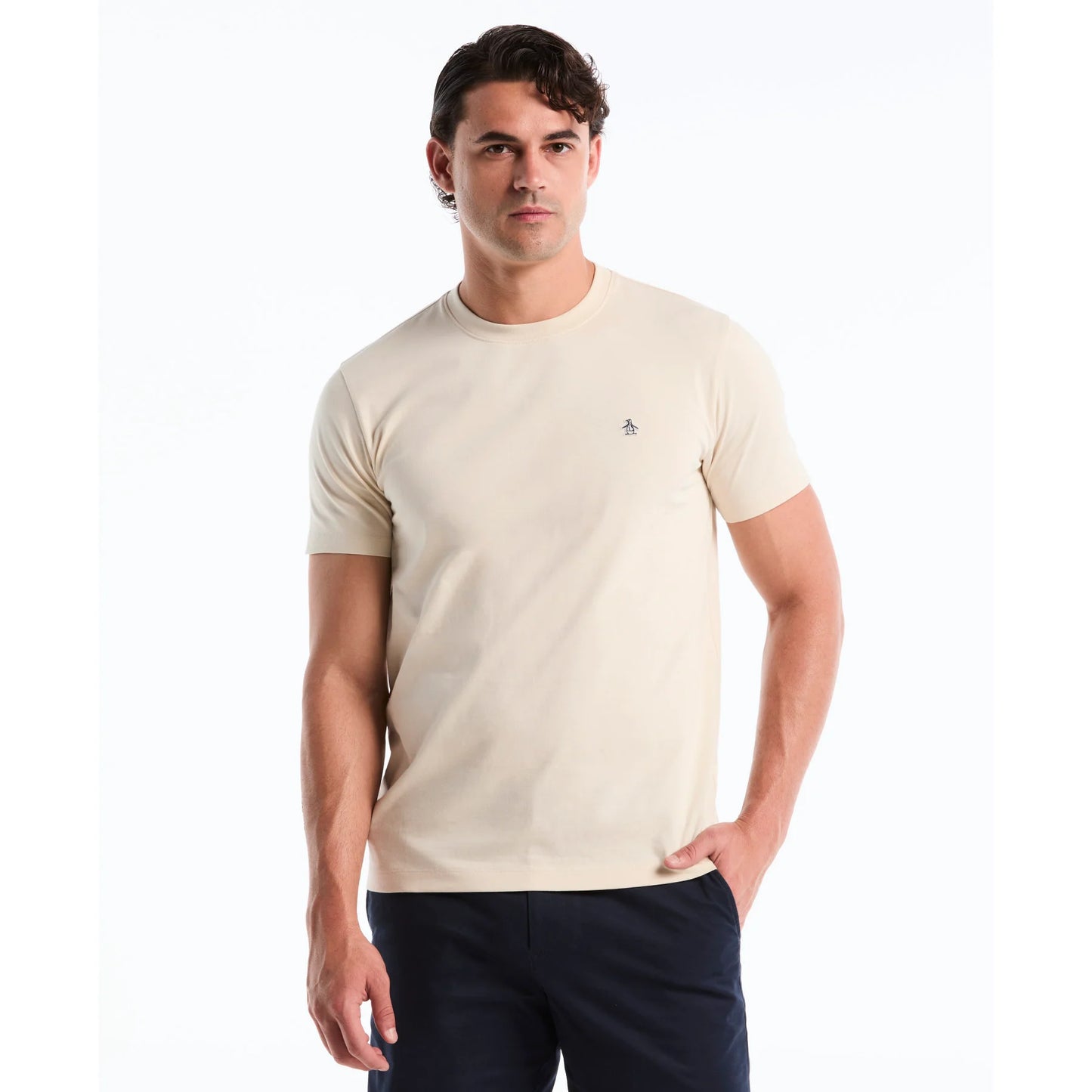 Original Penguin Sticker Pete Logo T-Shirt Birch
