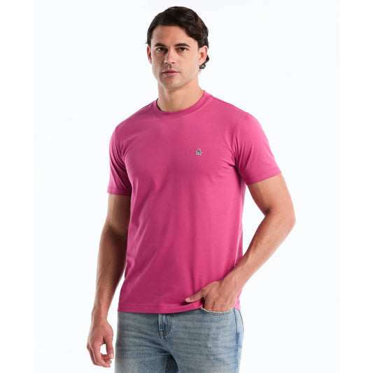 Original Penguin Sticker Pete Logo T-Shirt Magenta Haze