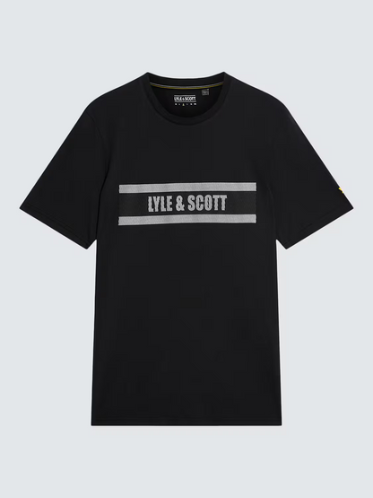 Lyle & Scott Stripe Logo Graphic T-Shirt Jet Black