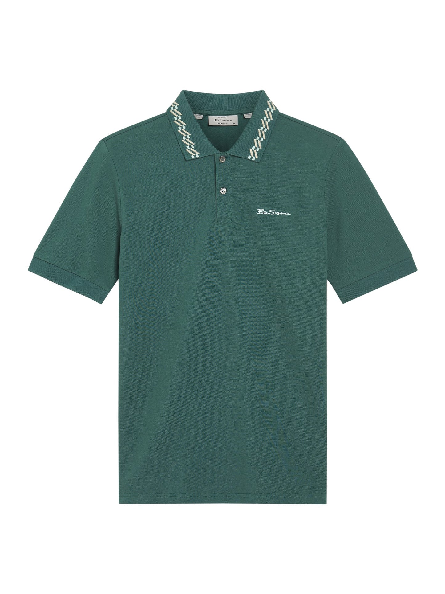 Ben Sherman Collar Interest Polo Shirt Teal