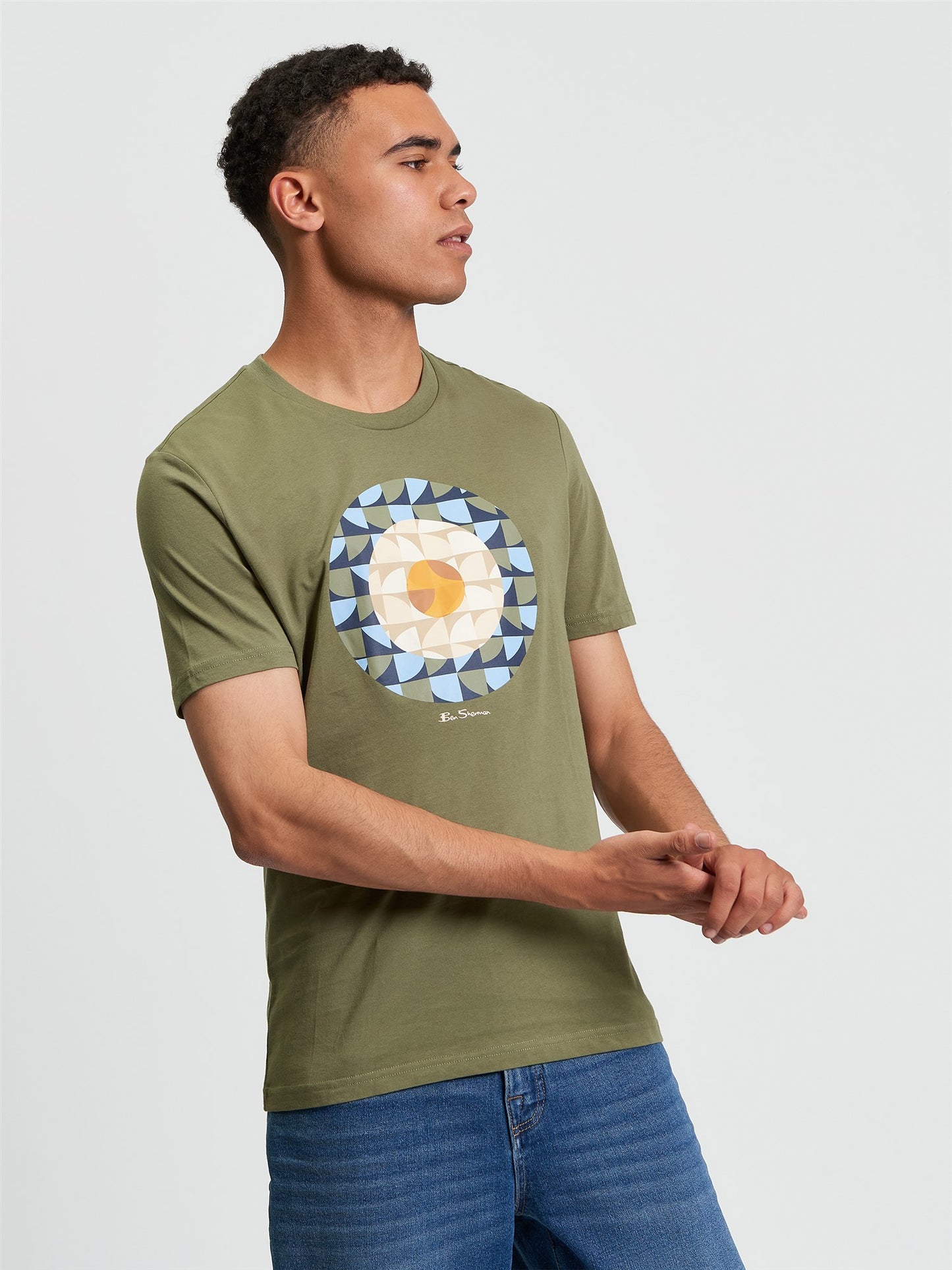 Ben Sherman Geo Target T-Shirt Litchen Green