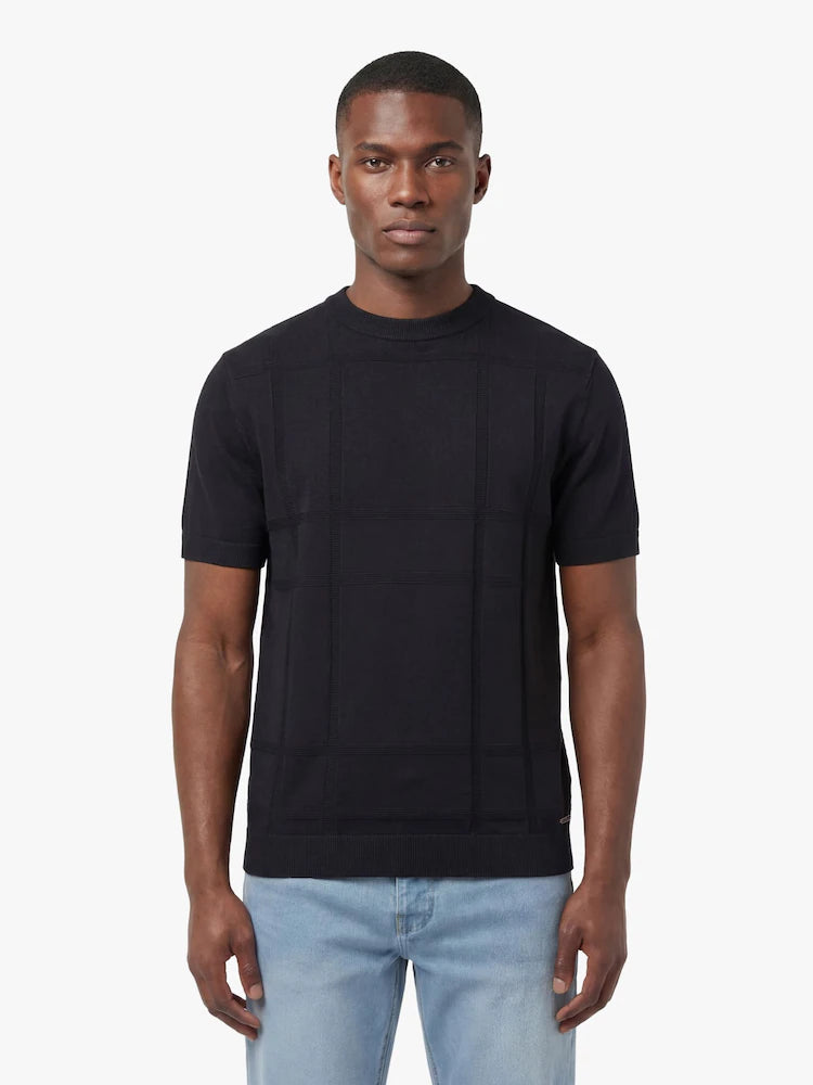 Luke 1977 Lerwick Tonal Knit T-Shirt Black