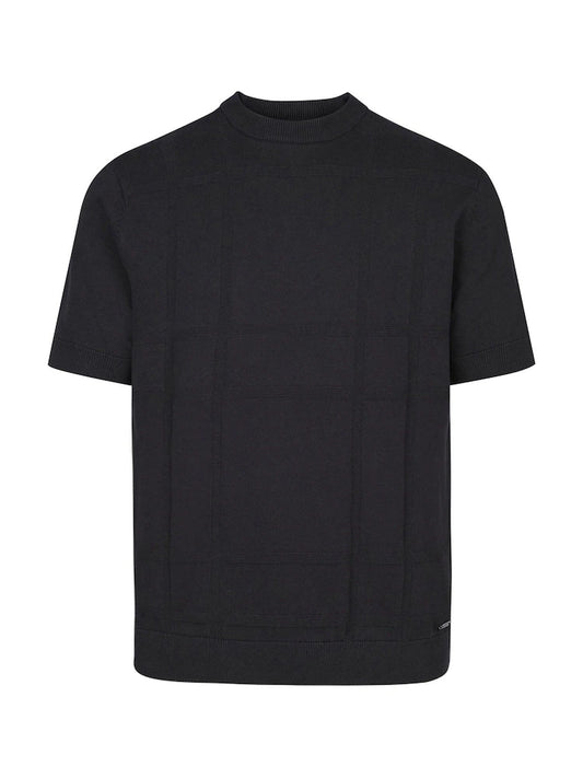 Luke 1977 Lerwick Tonal Knit T-Shirt Black