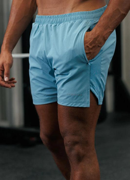 Gym King Geometric Knit Short Sea Mist