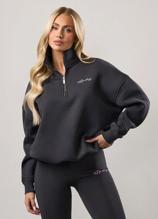 Gym King Ladies Script Mindset Funnel Dark Pewter