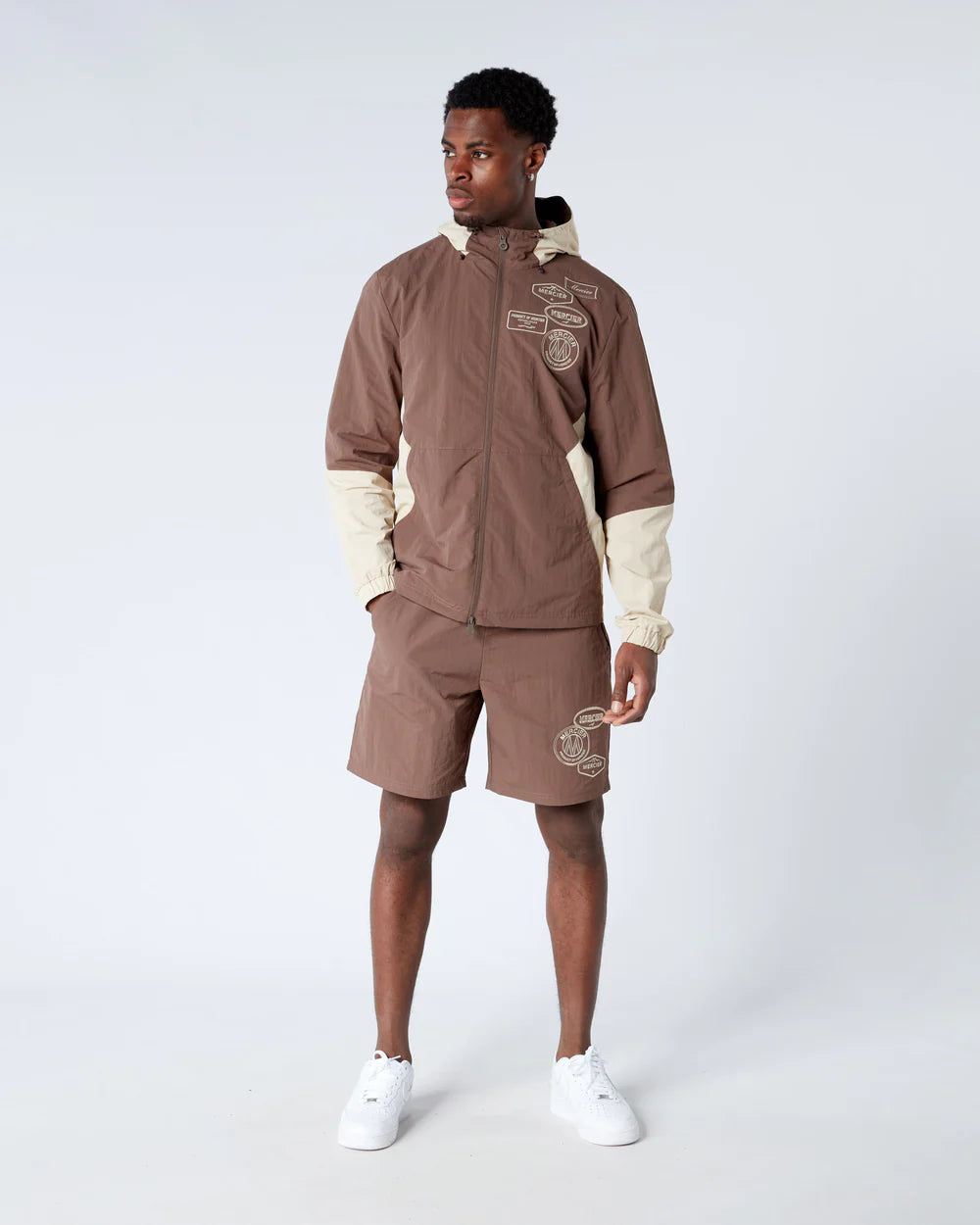 MERCIER Angle Badge Windbreaker Brown