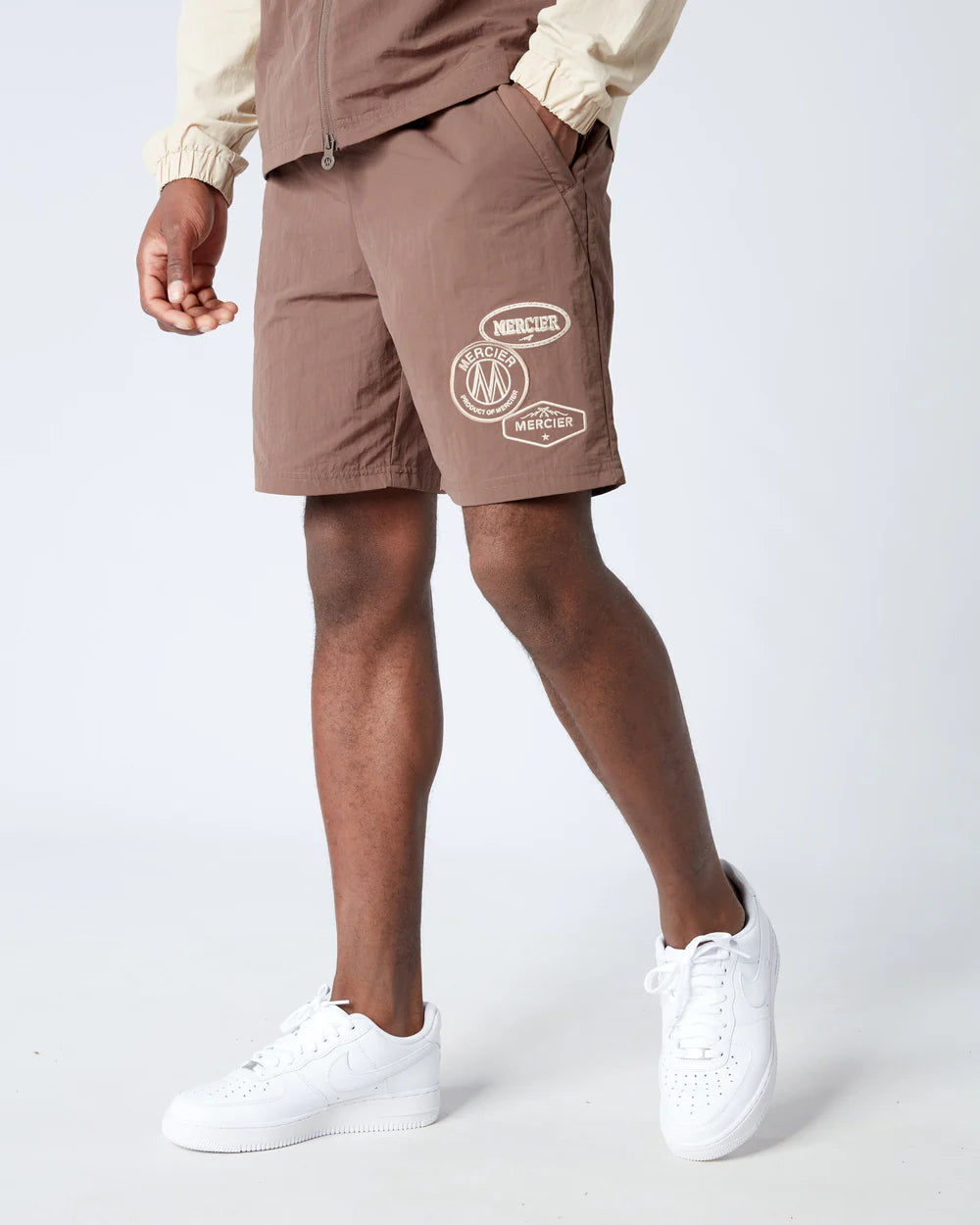 MERCIER Angle Badge Shorts Brown