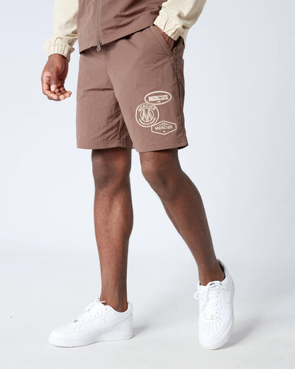 MERCIER Angle Badge Shorts Brown