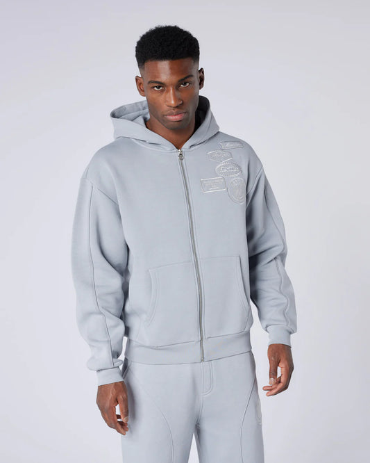 MERCIER New Wave Badge Hoodie Grey