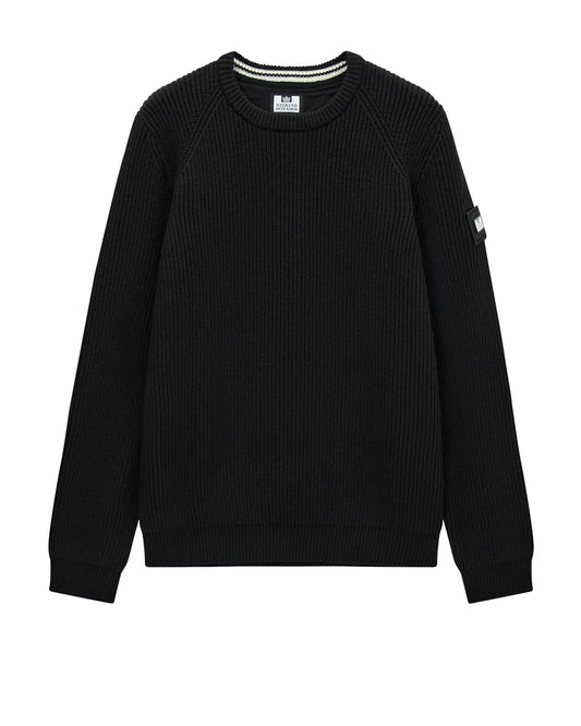 Weekend Offender Morello Rib Crew Neck Jumper Black