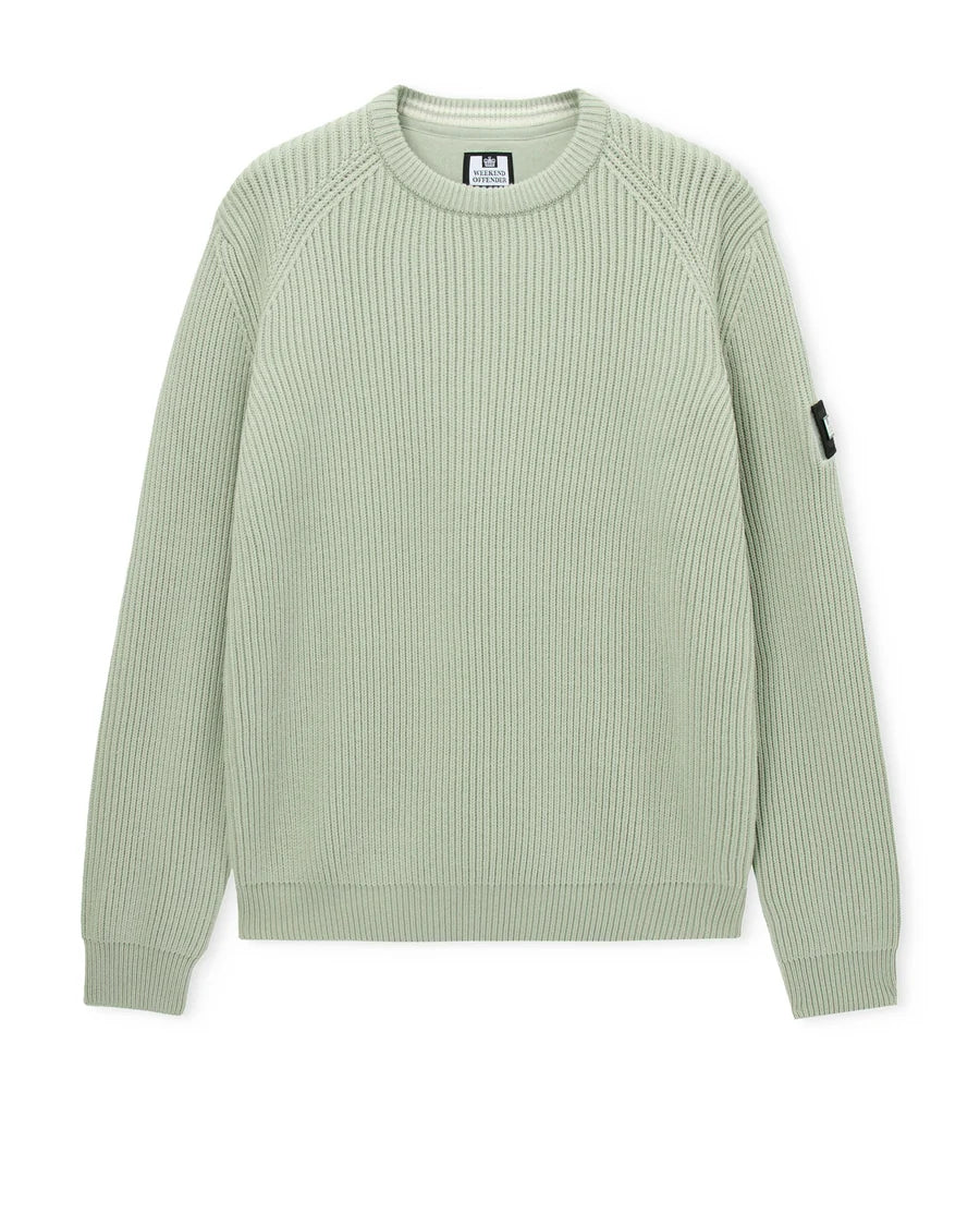Weekend Offender Morello Rib Crew Neck Jumper Julep Green