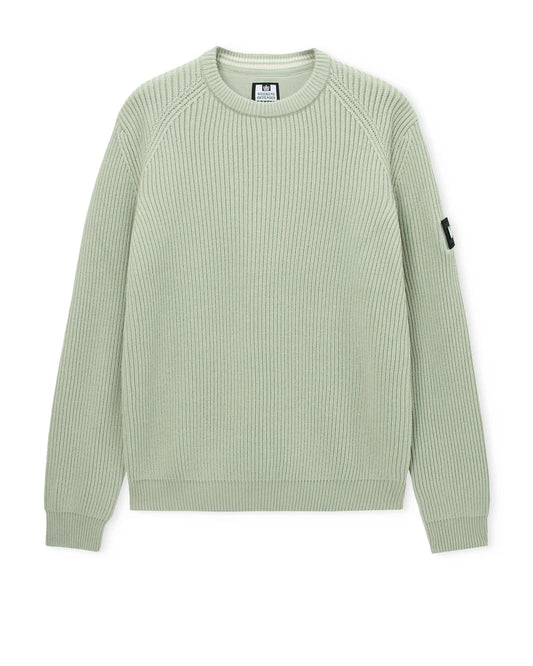 Weekend Offender Morello Rib Crew Neck Jumper Julep Green