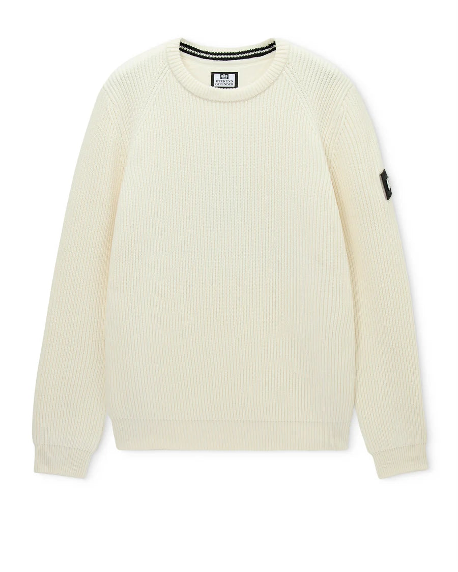 Weekend Offender Morello Rib Crew Neck Jumper Ivory