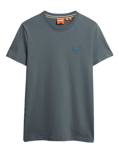 Superdry Essential Logo Embroidered T-Shirt Stormy Weather Blue