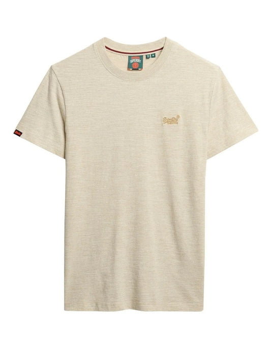 Superdry Essential Logo Embroidered T-Shirt Surplus Neutral Beige Feeder