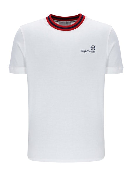 Sergio Tacchini Rainer FC T-Shirt White/Maritime Blue/Adrenaline Rush