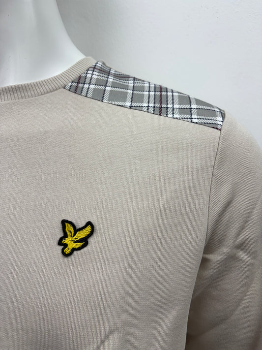 Lyle & Scott Check Panelled Crewneck Sweatshirt Cove