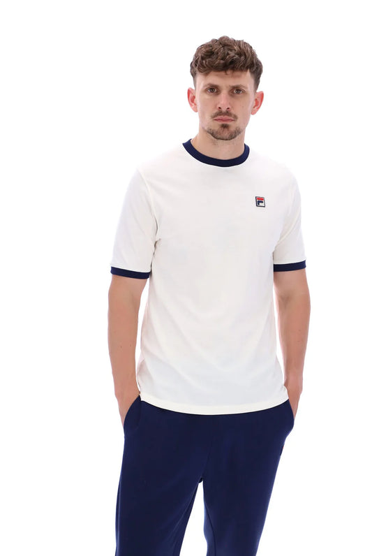 FILA Marconi Essential Ringer T-Shirt Gardenia/Navy