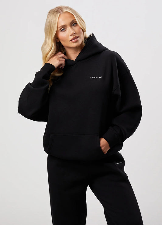 Gym King Ladies 365 Relaxed Fit Fleece Hoodie Black